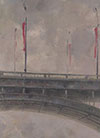 Bridge with flag, 2010, 106x61 cm, oil, canvas, wood